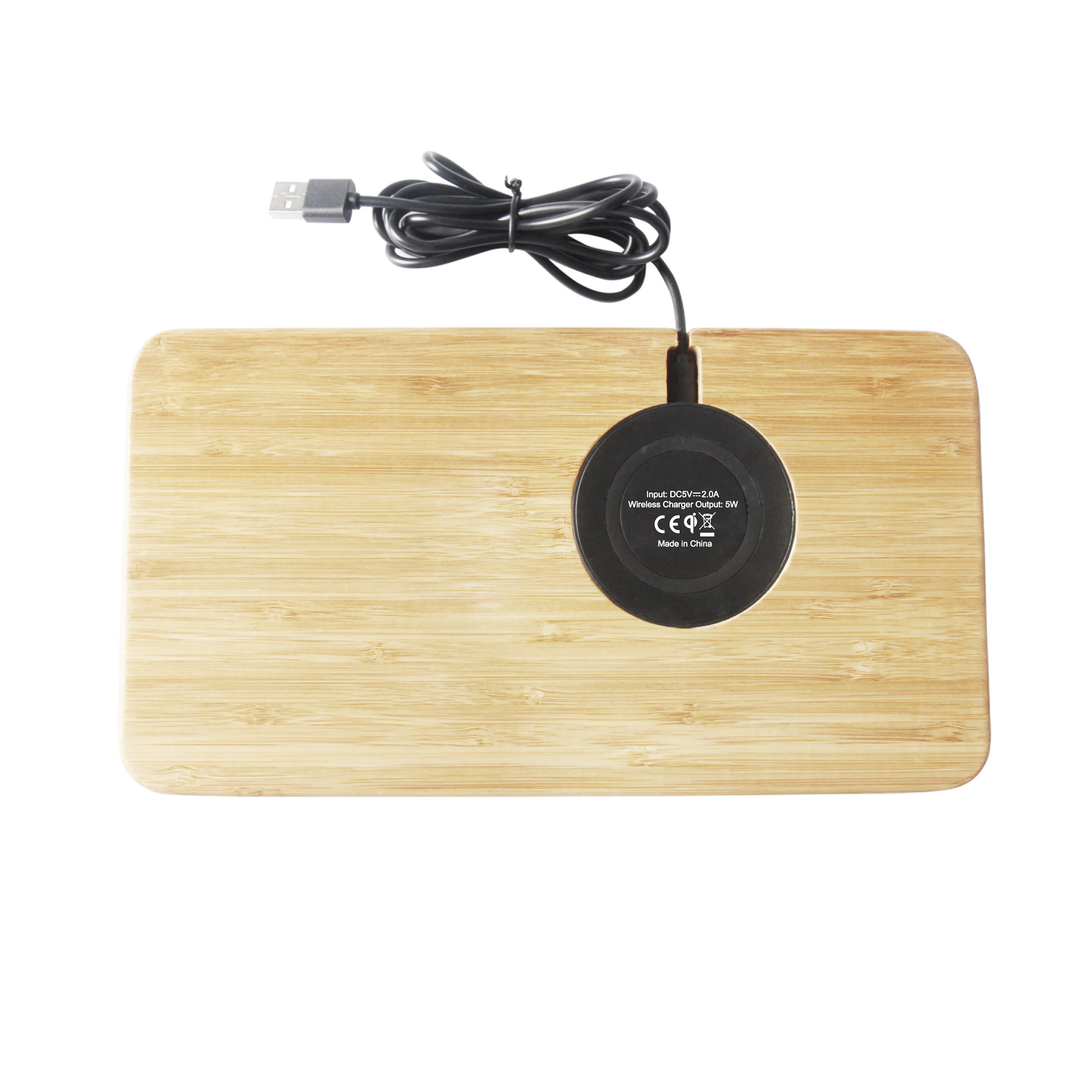 Настольный органайзер "Woodstock" с беспроводным зарядным устройством, бамбук-4