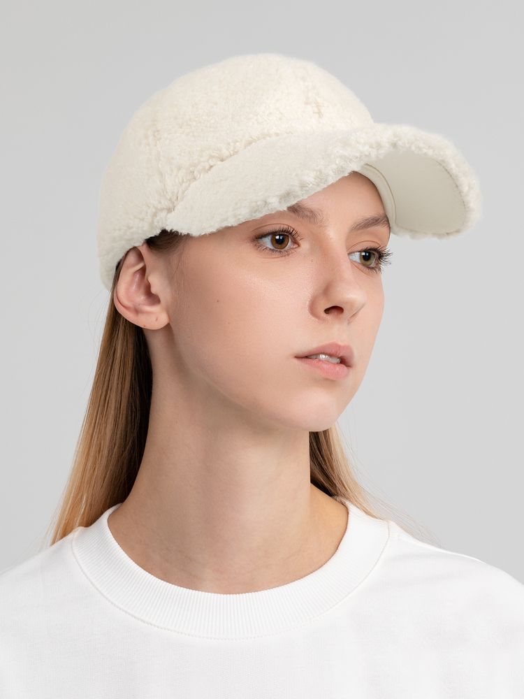 Бейсболка Oblako, утепленная, молочно-белая-3