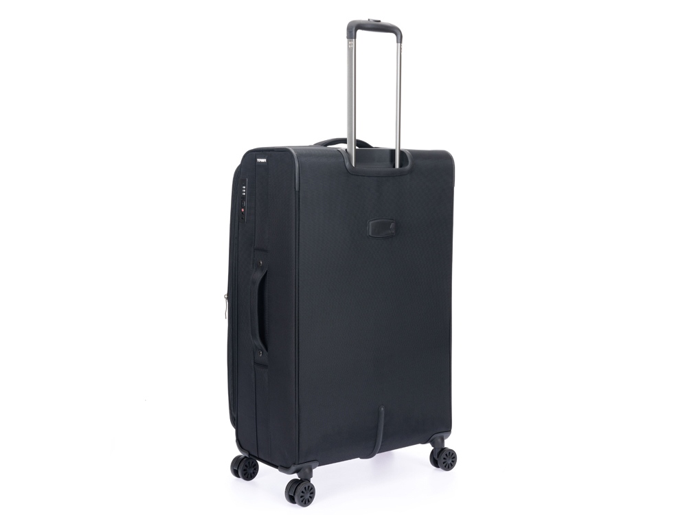 Чемодан TORBER Brosno, чёрный, нейлон 600D, 48 х 22 х 78 см, 85 л-1