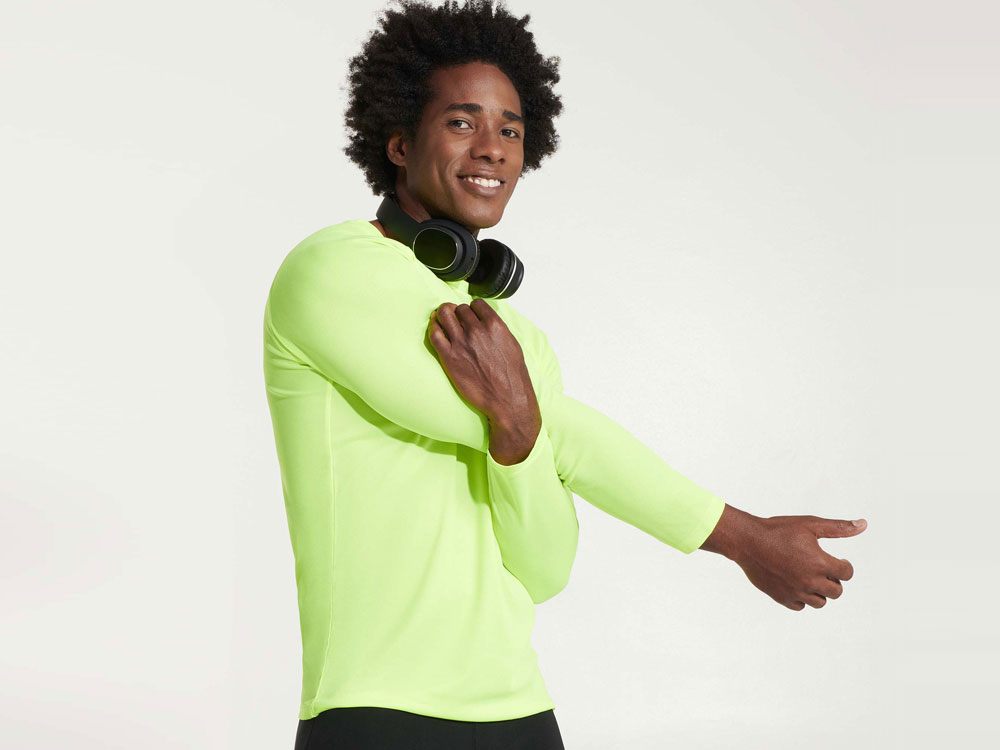 Футболка Montecarlo  мужская с длинным рукавом, неоновый желтый-4