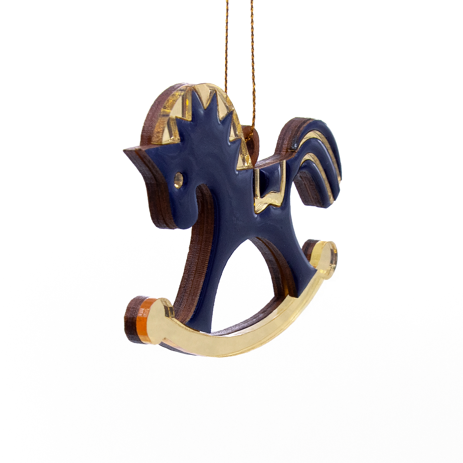 Ёлочная игрушка Лошадка (синий)-2