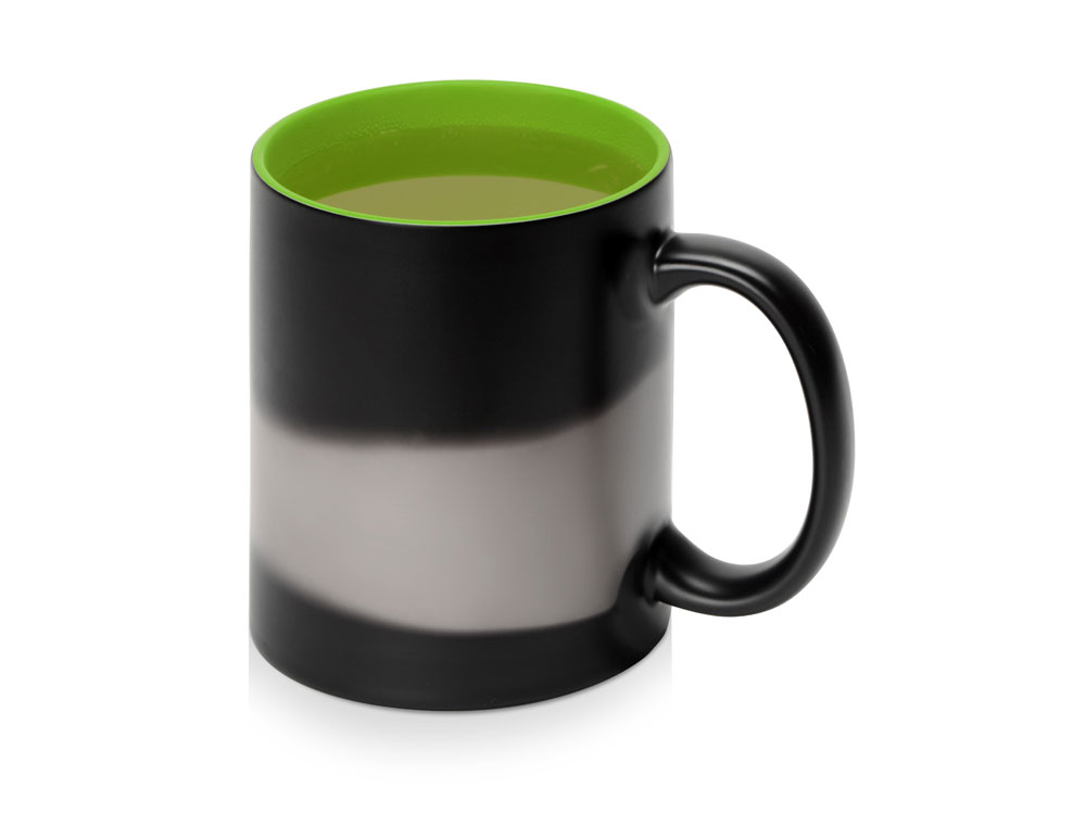 Кружка-хамелеон Surprise матовая, черный/зеленое яблоко-2