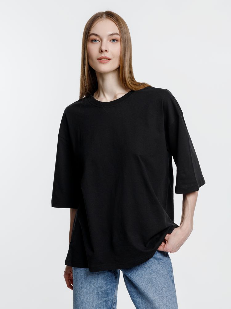 Футболка оверсайз унисекс Base Space, черная-4