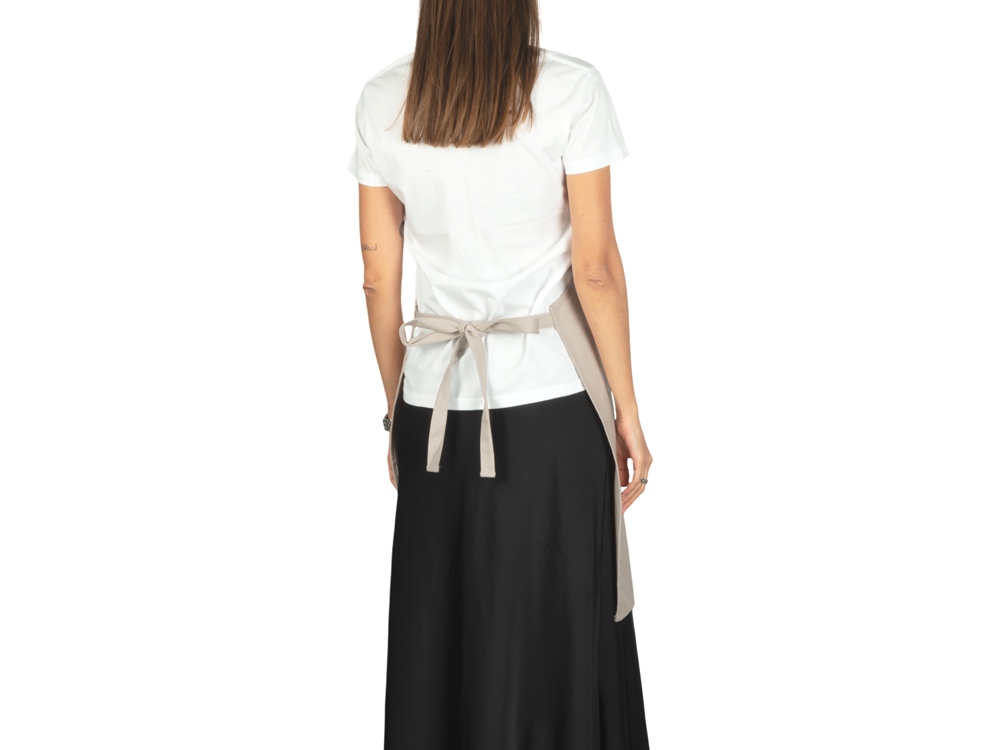 Хлопковый фартук Delight с карманом и регулируемыми завязками, бежевый-3