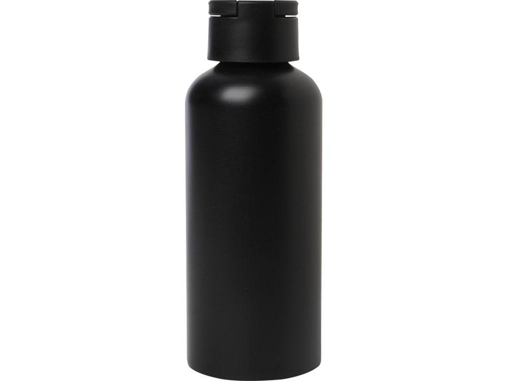 Trinity бутылка для воды из переработанного алюминия, сертифицированного согласно RCS, объемом 600 мл, с крышкой из переработ - сплошной черный-2