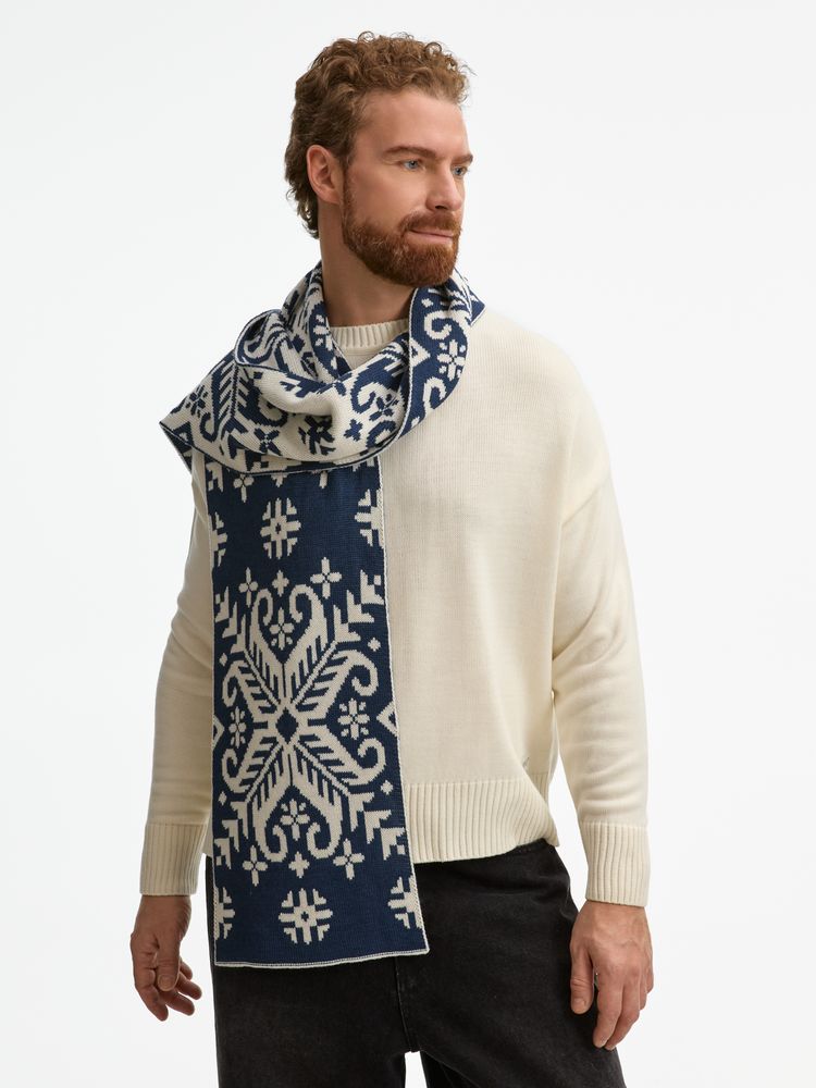 Шарф Wintertude L, синий с белым-4