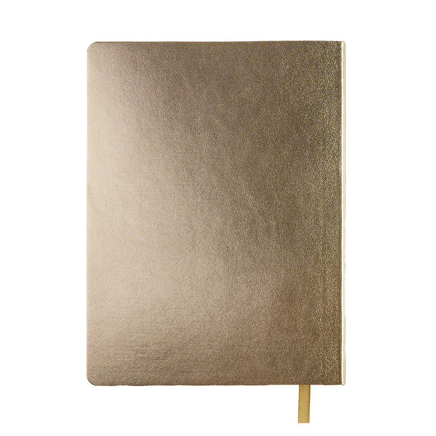Бизнес-блокнот AURI, формат А5, золотистый, блок в линейку, золотистый-2