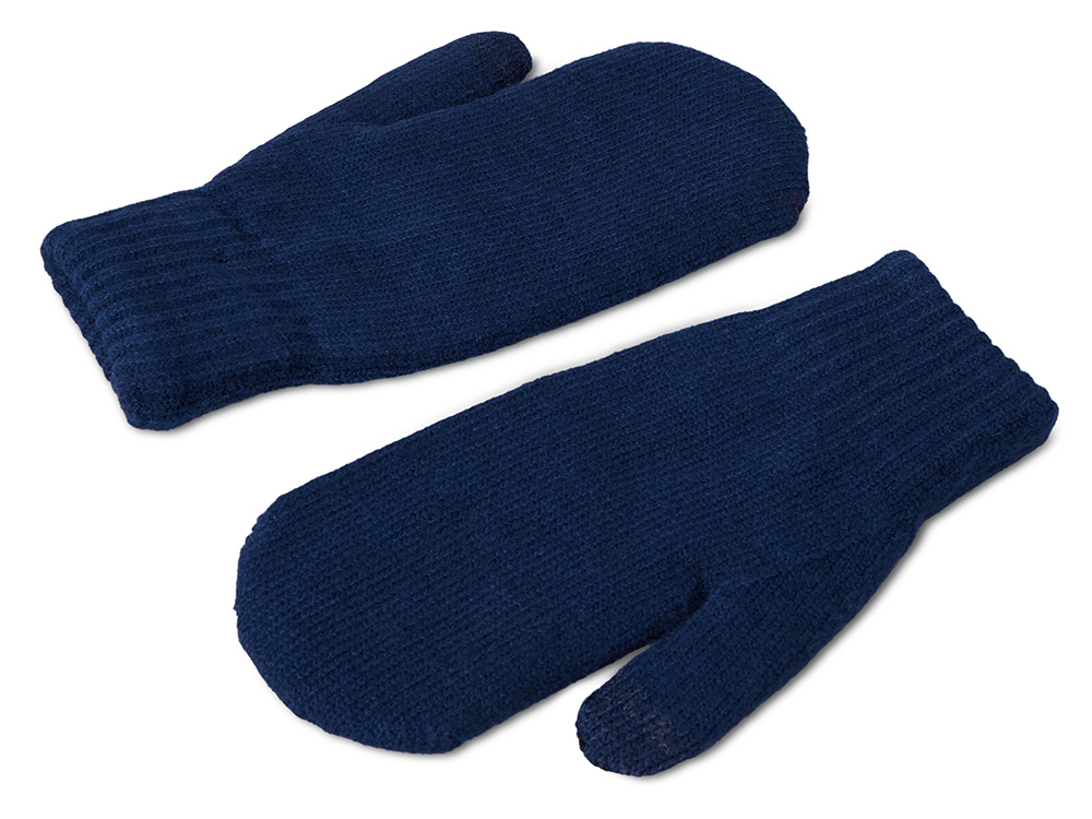 Подарочный набор с варежками, шарфом и термосом, темно-синий-3