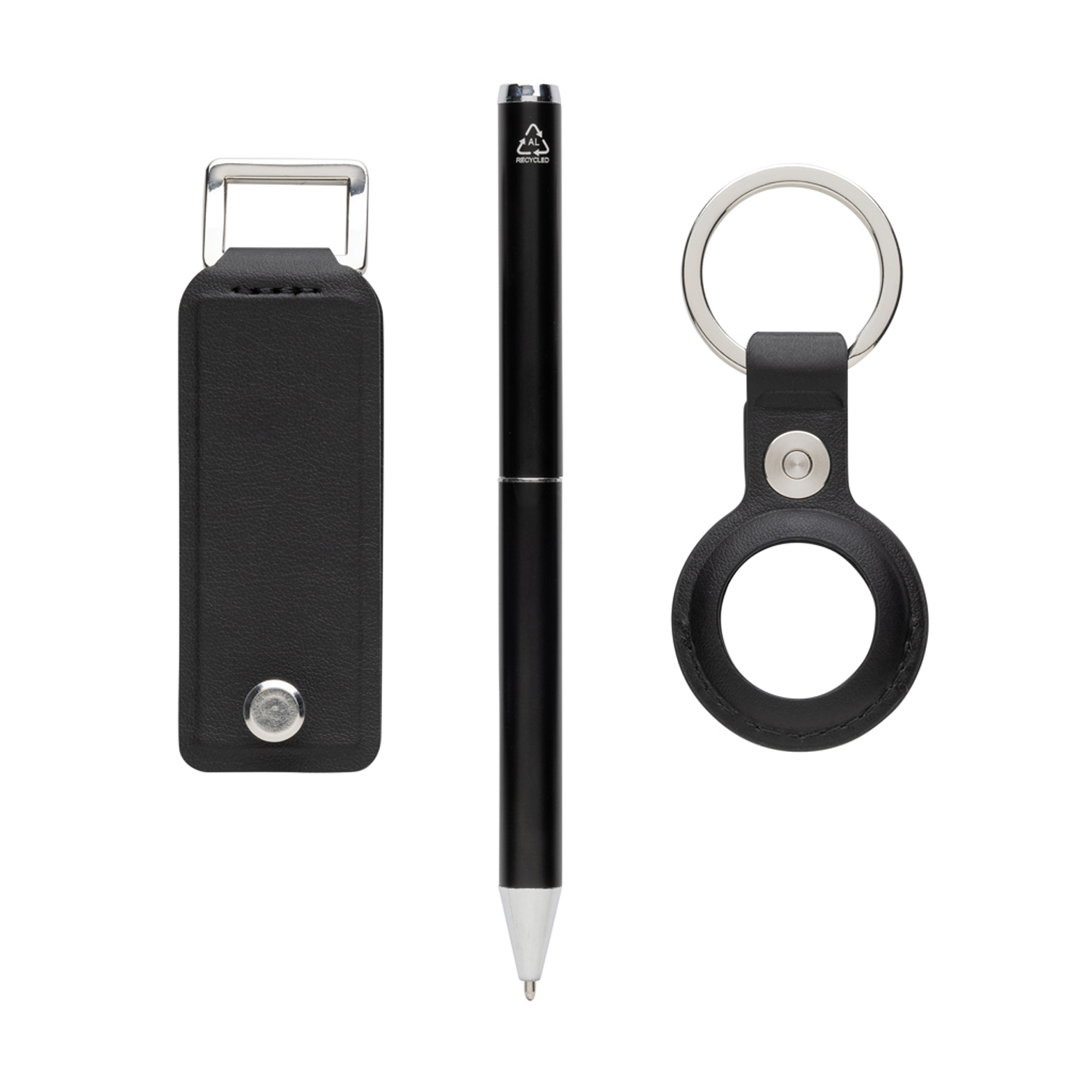 Чехол для ключей с ручкой в комплекте Swiss Peak Tula из переработанного полиуретана RCS-5