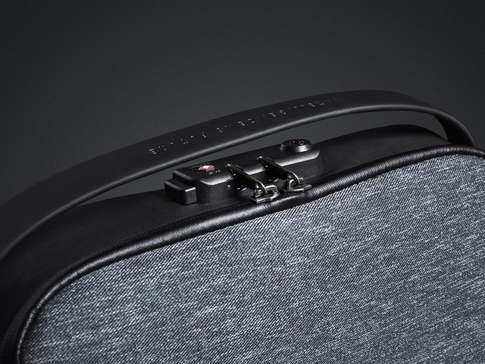 Антикражный рюкзак FlexPackPro для ноутбука 15.6, серый/черный-9