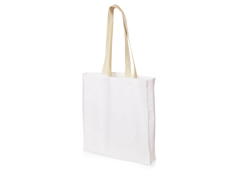 Сумка Donny из хлопка с донной складкой и парусиновыми ручками, белый-1