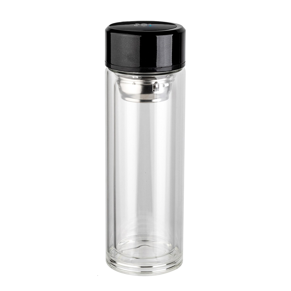 Термос стеклянный cо светодиодным дисплеем MARCUS, Черный-1