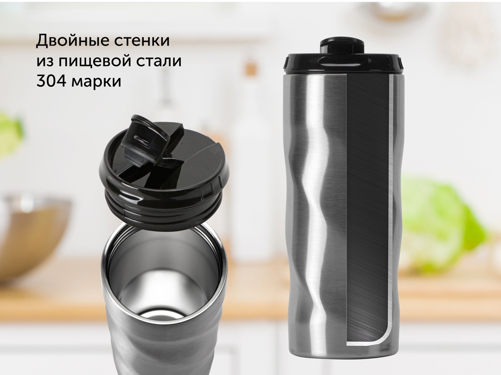 Термокружка Гедж 450мл, серебристый-5