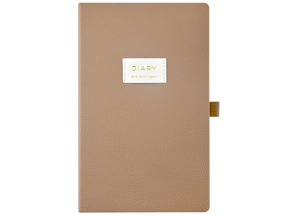 Ежедневник недатированный А5 Total beige с нашивкой, бежевый-1