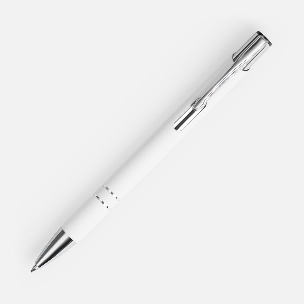 Ручка шариковая Keskus Soft Touch, белая-1