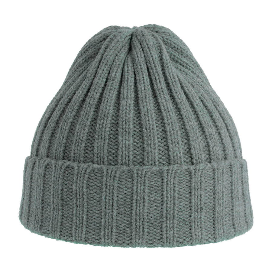 Шапка вязаная SHORE с отворотом из материала rPET/рециклированного полиэстера, светло-серый меланж-5