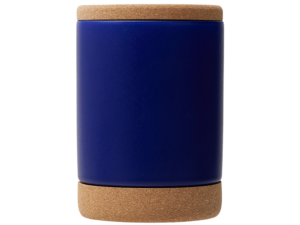 Кружка 450 мл с пробковым дном с крышкой Корк & Бон, глубокий синий-3