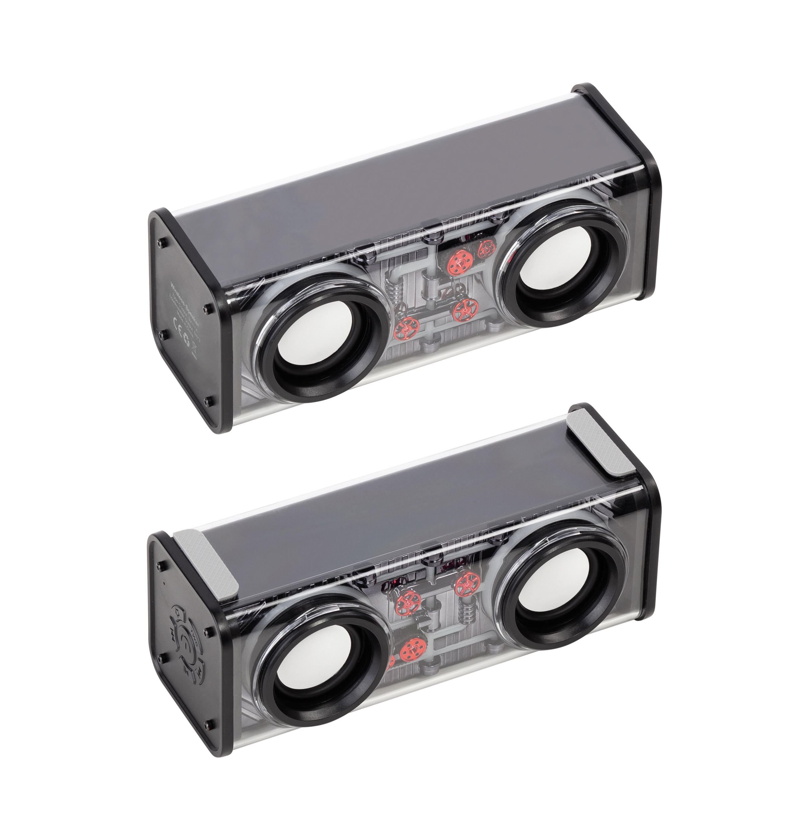 Bluetooth колонка "Buzz Light" 10Вт (2х5Вт) с разноцветной подсветкой-эквалайзером и прозрачным корпусом-6