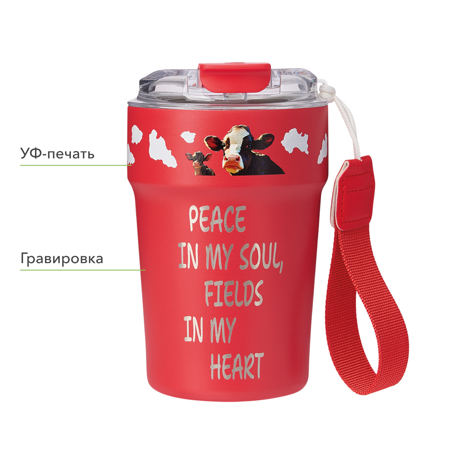 Термокружка вакуумная Монако (Monaco), красная-9