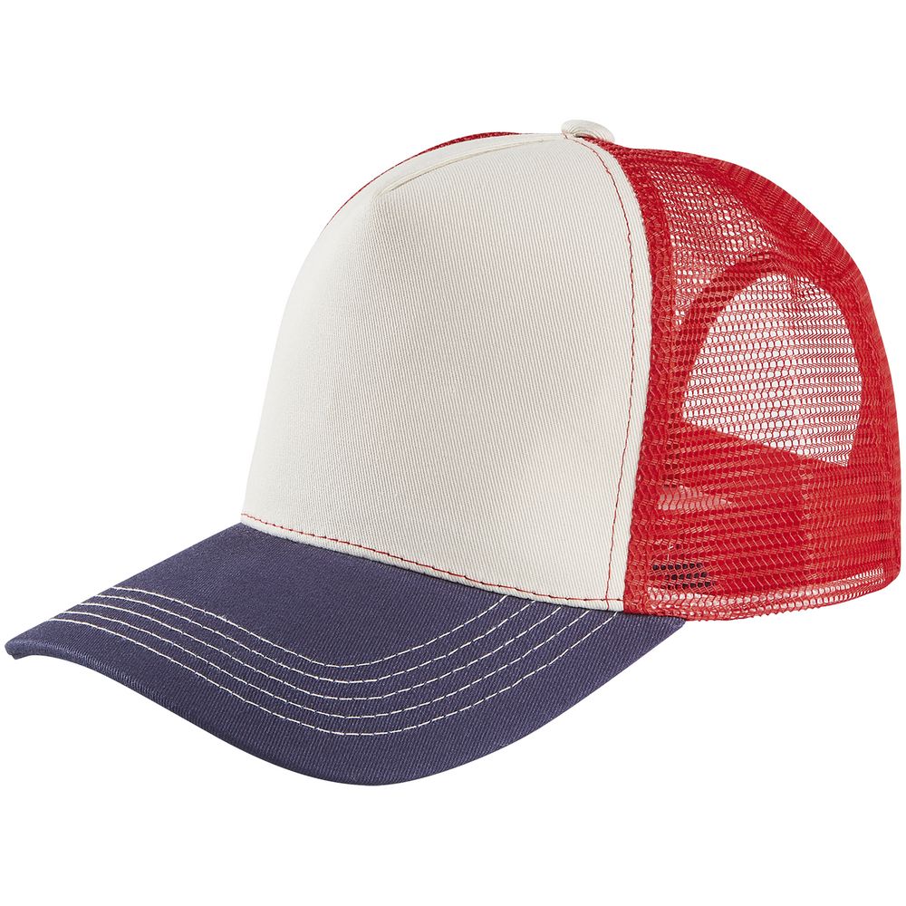 Бейсболка Blink, молочная с красным-0