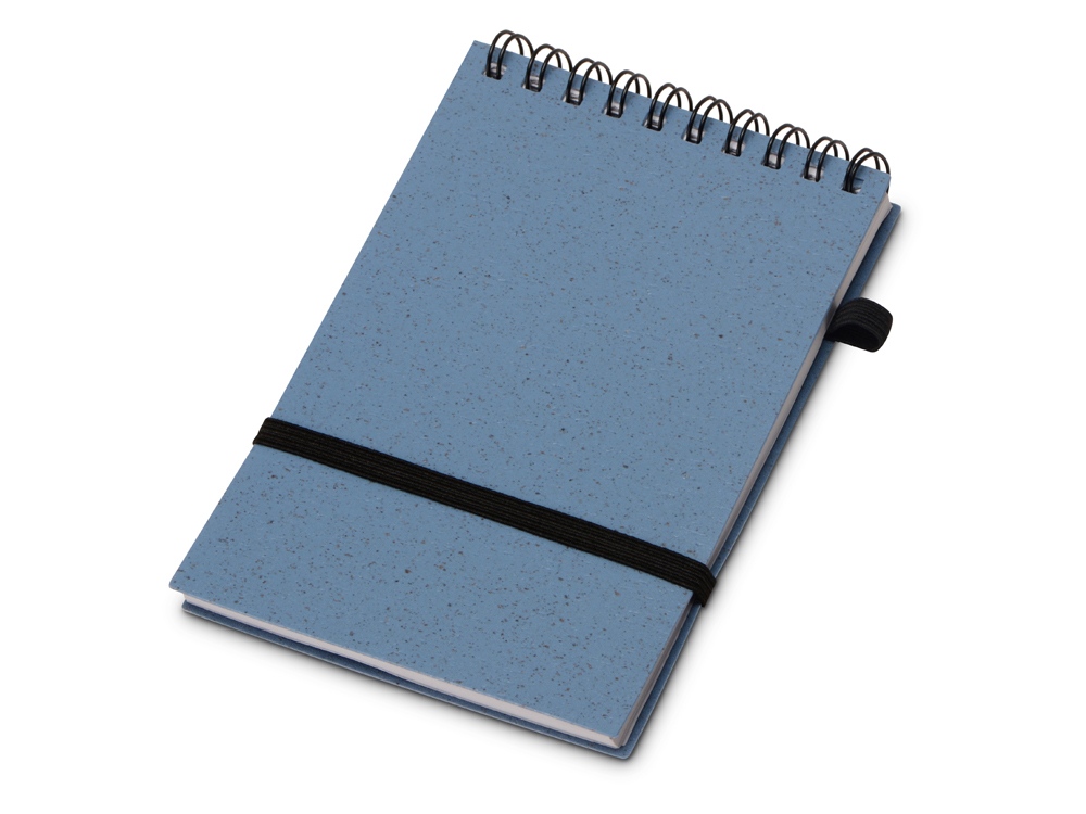 Блокнот B7 Toledo S, синий + ручка шариковая Pianta из пшеничной соломы, синий-1