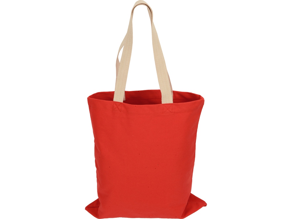 Сумка для шопинга Steady из хлопка с парусиновыми ручками, 260 г/м2, красный-2