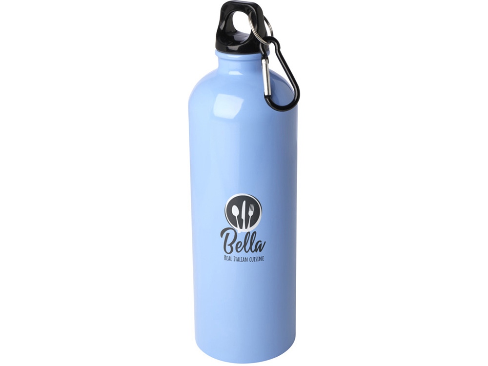 Одностенная бутылка для воды с карабином Oregon, изготовленная из нержавеющей стали, сертифицированной по стандарту RCS, объемом 750 мл - Cloud Blue-3