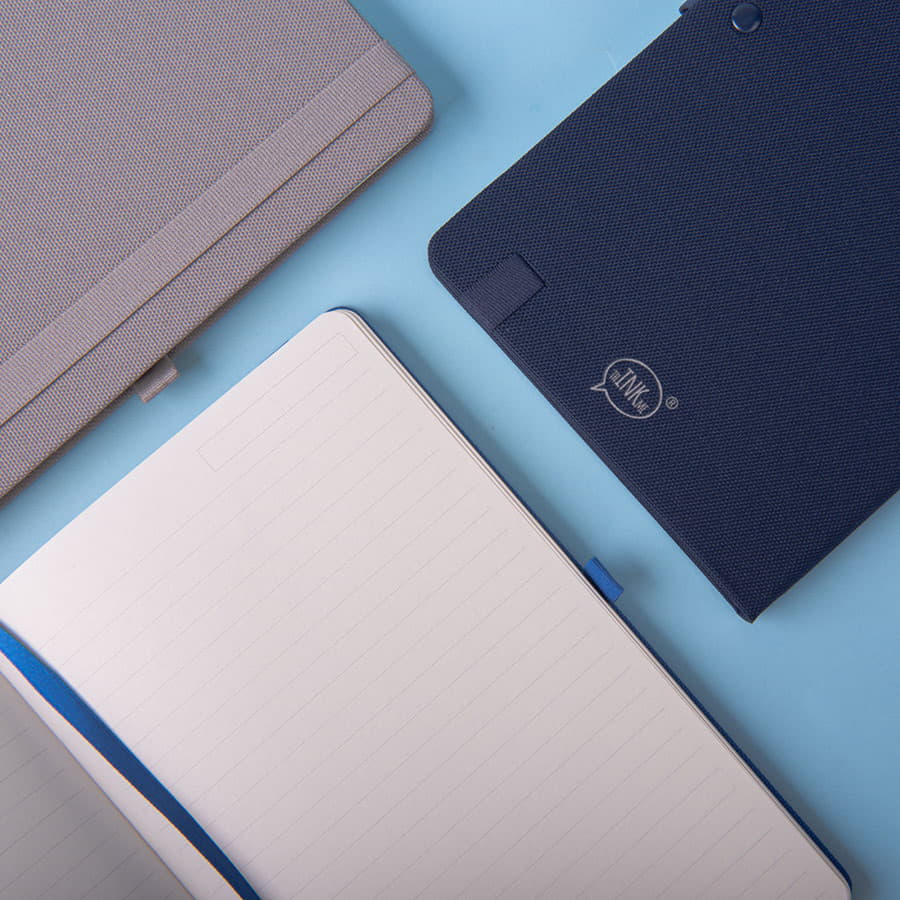 Бизнес-блокнот OXI, A5, темно-синий, твердая обложка, RPET, в линейку, темно-синий-5