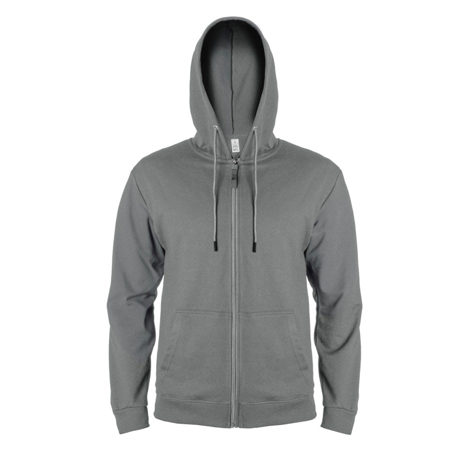 Толстовка унисекс на молнии с капюшоном EVEREST 260, темно-серый-0