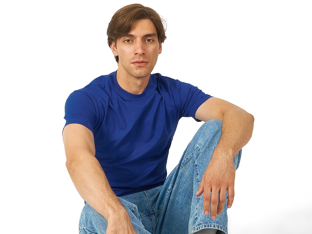 Футболка HD Fit короткий рукав с эластаном, классический синий-1