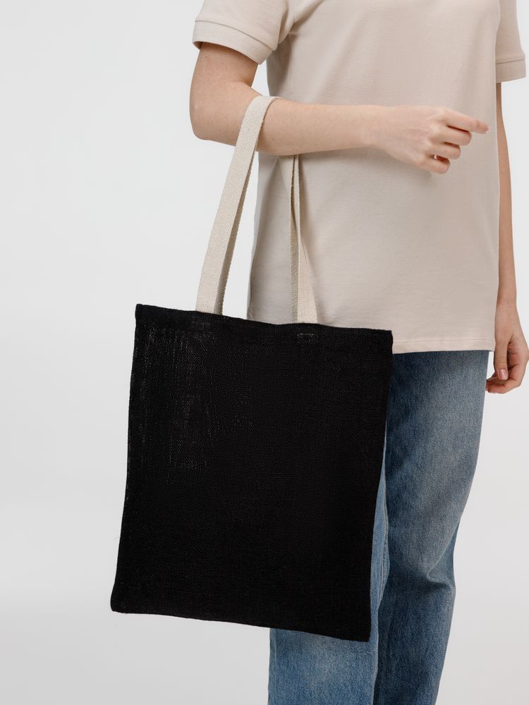 Холщовая сумка на плечо Juhu, черная-7