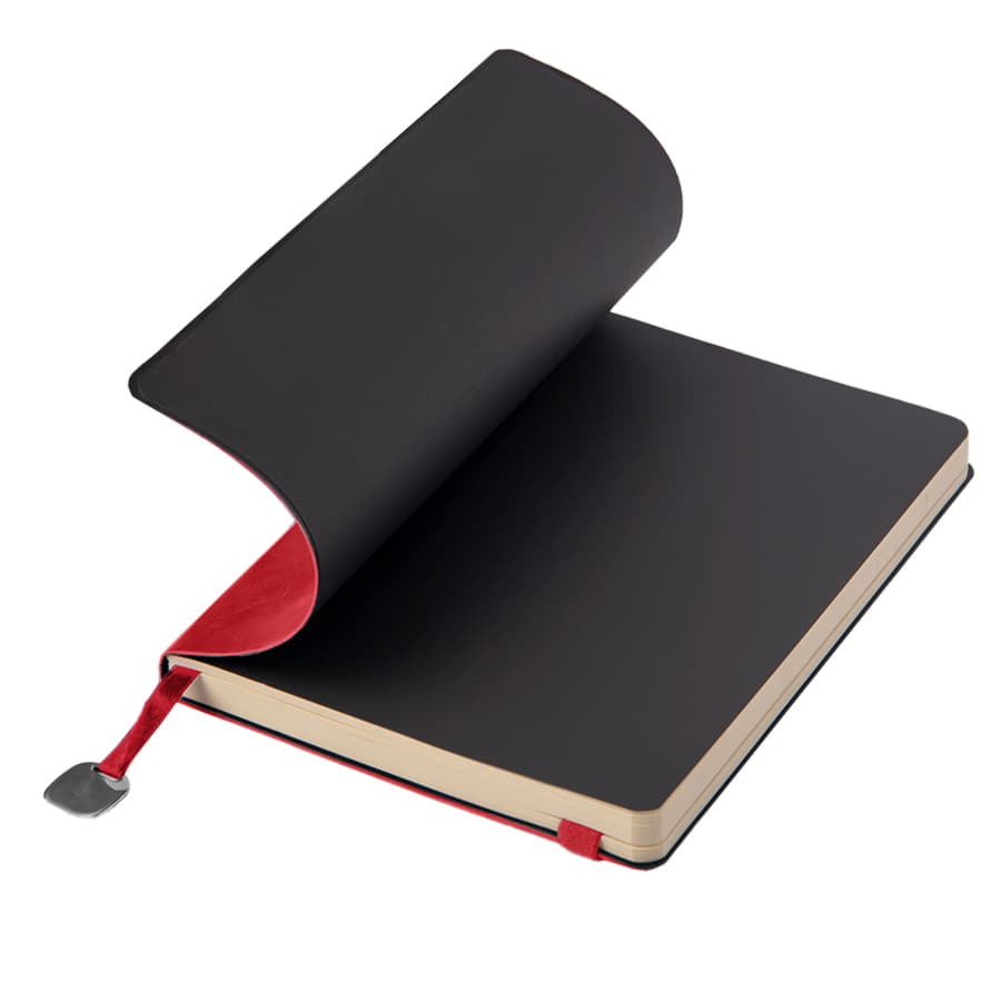 Ежедневник недатированный Boomer, А5,  красный, кремовый блок в линейку, без обреза, красный-3