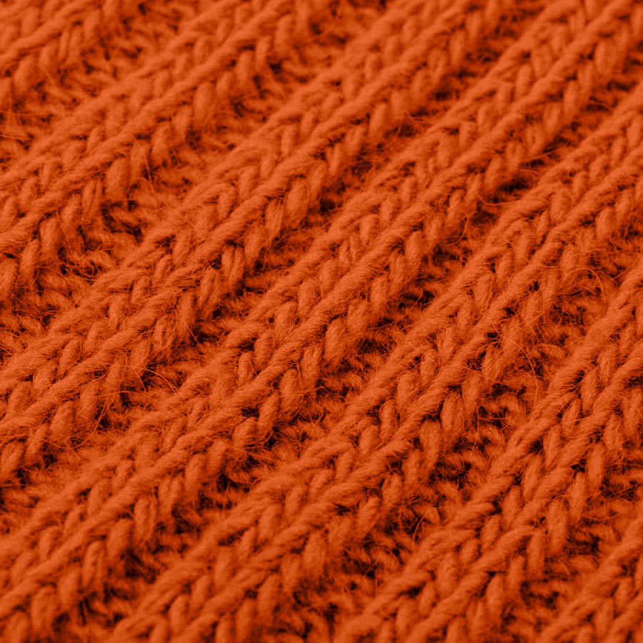 Шарф вязаный НАСВЯЗИ© шерсть/акрил, оранжевый-2