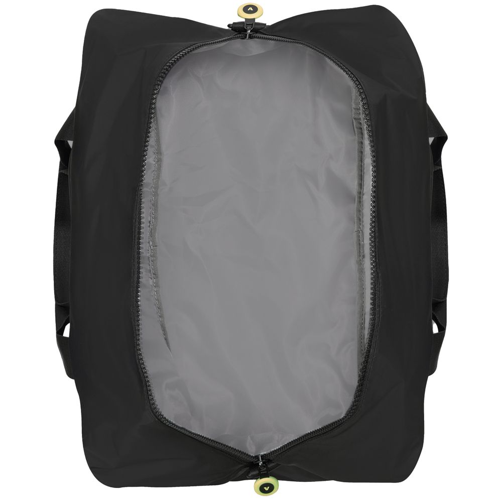 Сумка дорожная Compact Neon, черная с зеленым-3