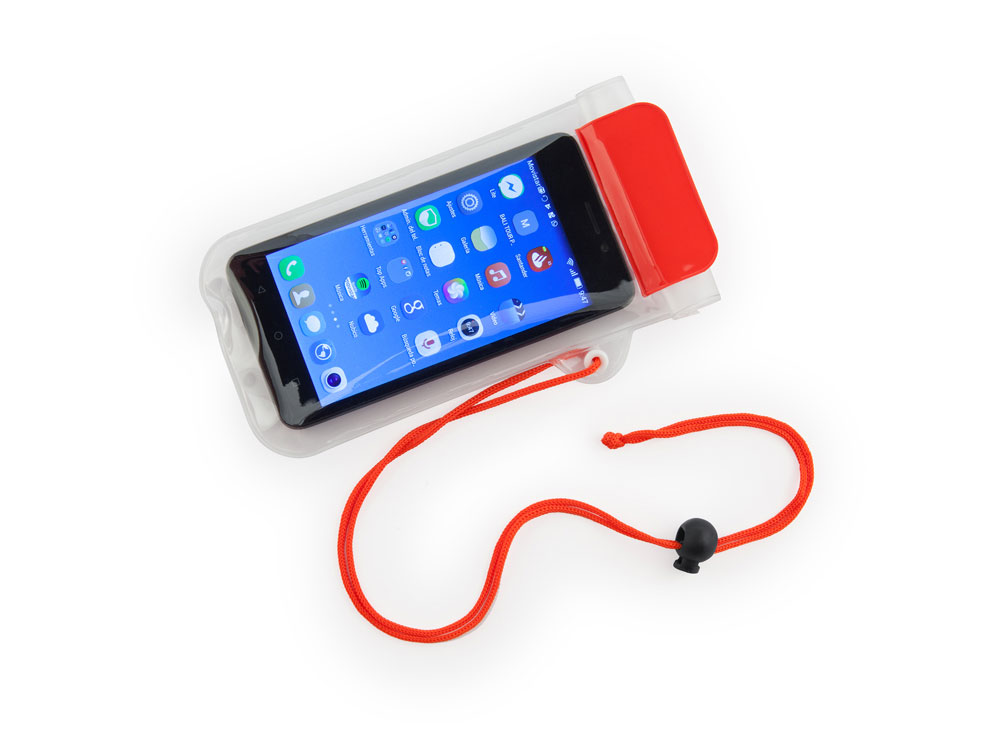 Водонепроницаемый чехол EIDER из ПВХ, прозрачный/красный-1