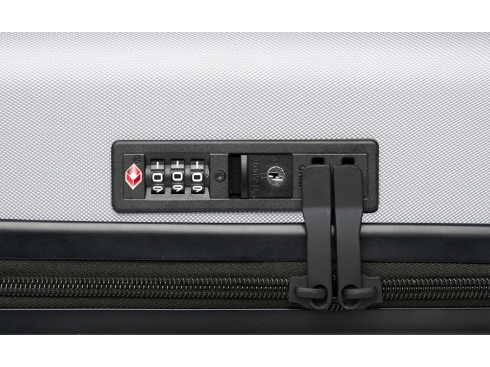 Чемодан на колесах Rover из материалов, переработанных согласно стандарту GRS, 40 л - Серебряный-5