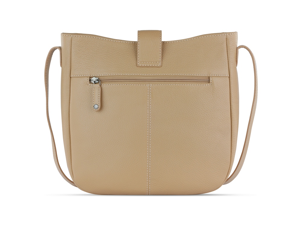 Сумка женская BUGATTI Elsa, песочного цвета, воловья кожа/полиэстер, 29х8х27 см-6