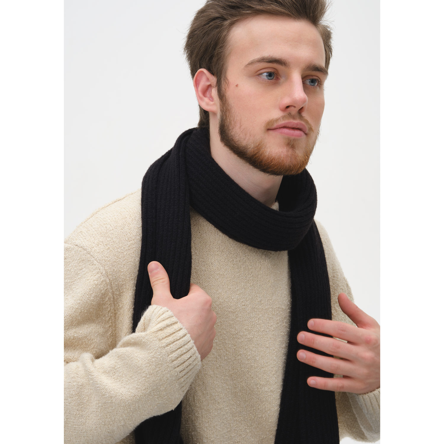 Шарф Форгес (Forges) вязаный, черный-1