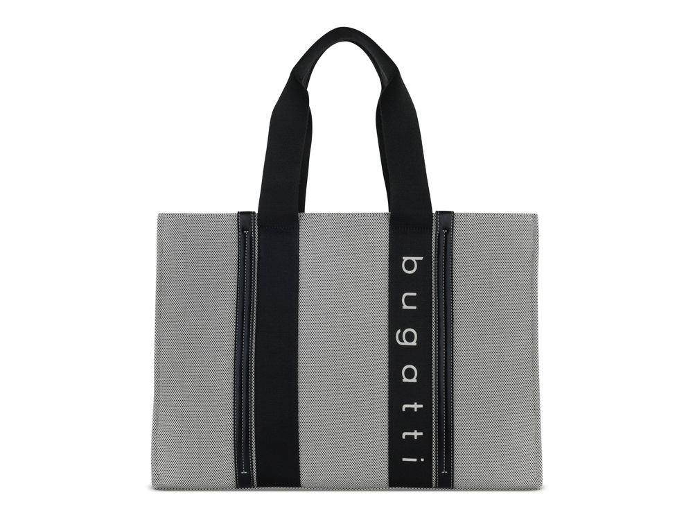 Сумка-тоут женская BUGATTI Ambra, серо-черный цвет, хлопок/полиэстер, 45х14х32 см-3