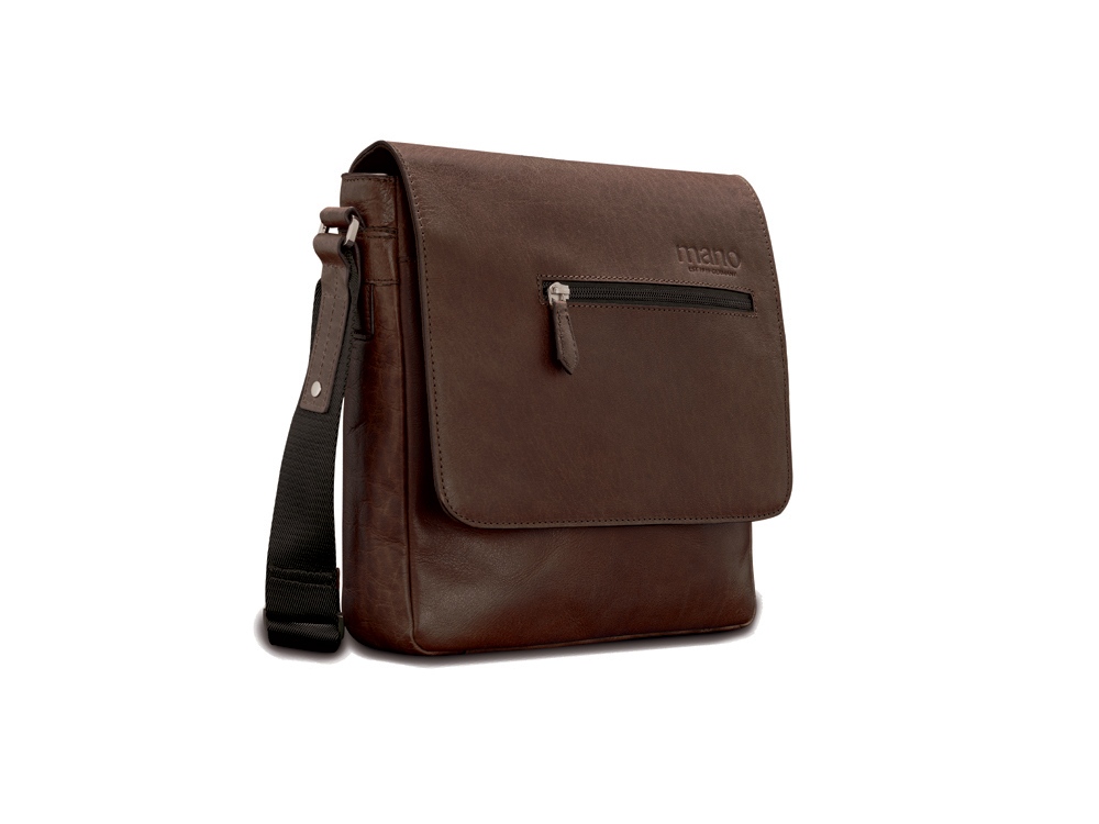 Сумка через плечо Mano Don Valentino, натуральная кожа в коричневом цвете, 25 х 27 х 7 см-2