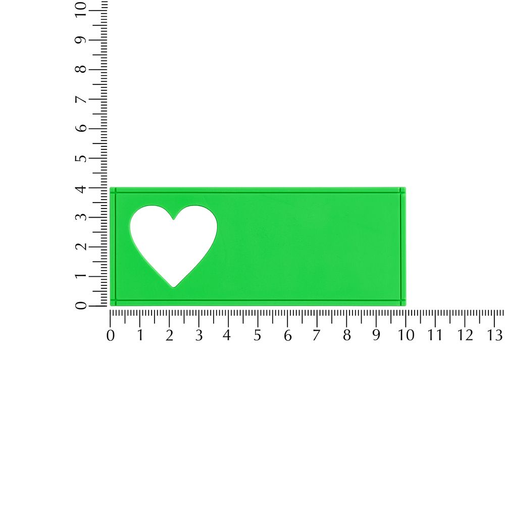 Лейбл из ПВХ с вырубкой «Сердце», зеленый неон-1