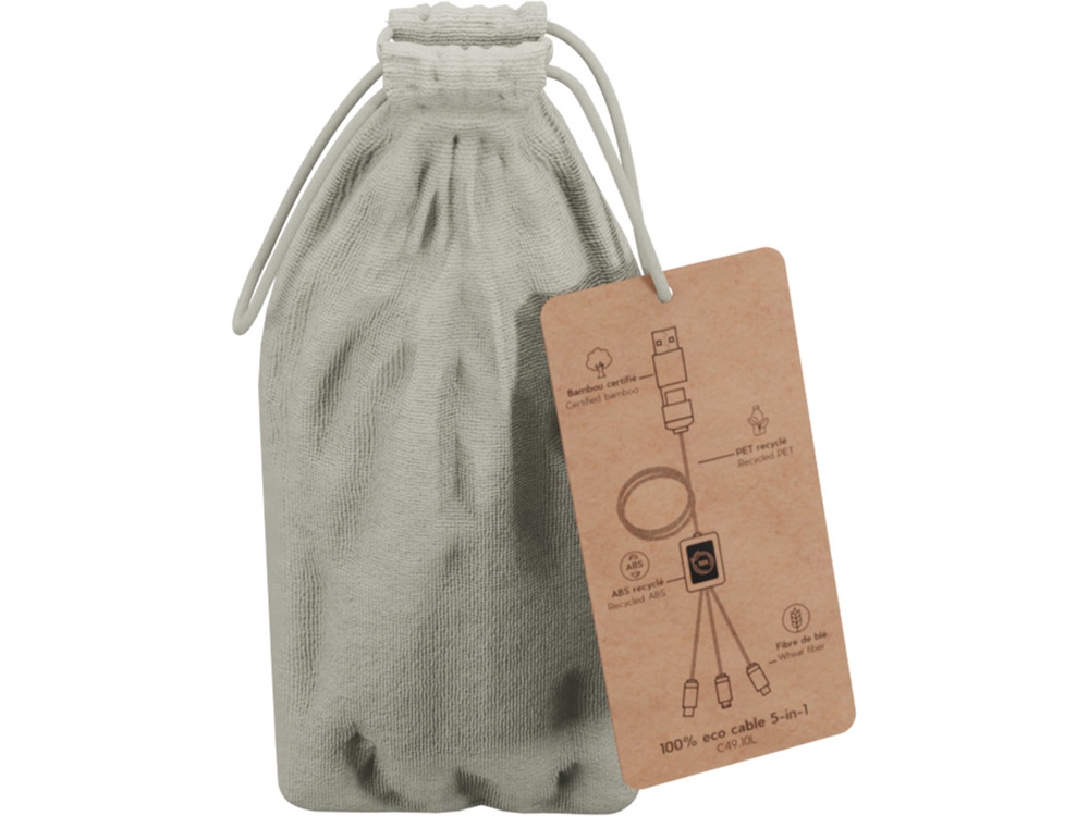 Кабель для зарядки 5-в-1 SCX.design C49 - Светло-коричневый с белой подсветкой-3