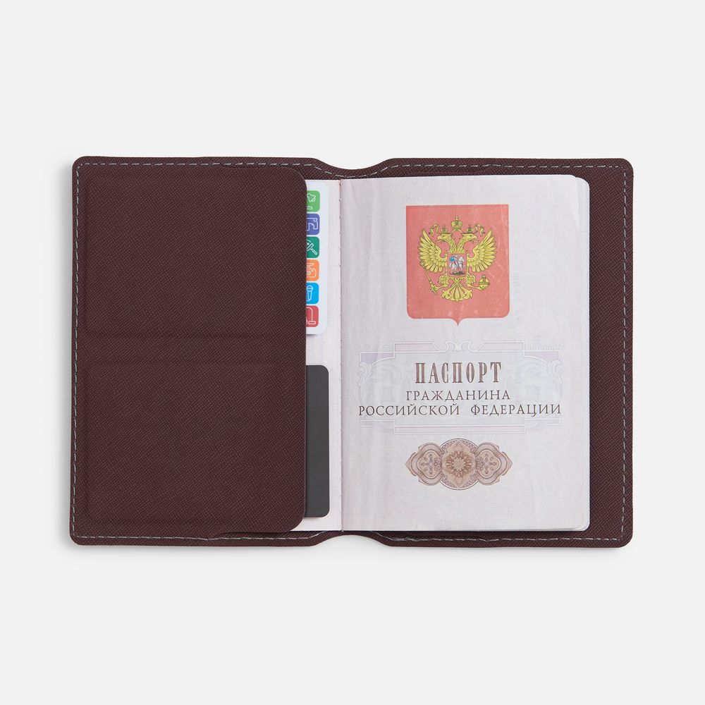 Обложка для паспорта Detalli, коричневая-3