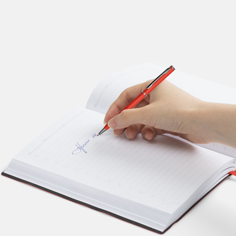 Ручка шариковая Hotel Chrome, ver.2, матовая красная-2