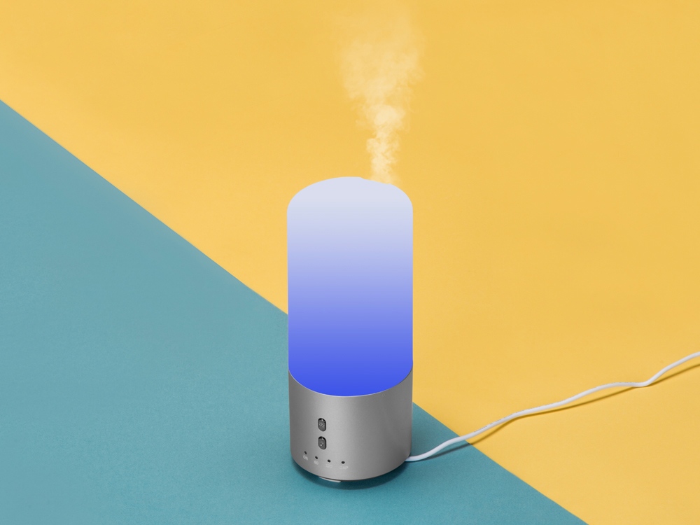 Увлажнитель воздуха с подсветкой Breathe, белый/серебристый-8