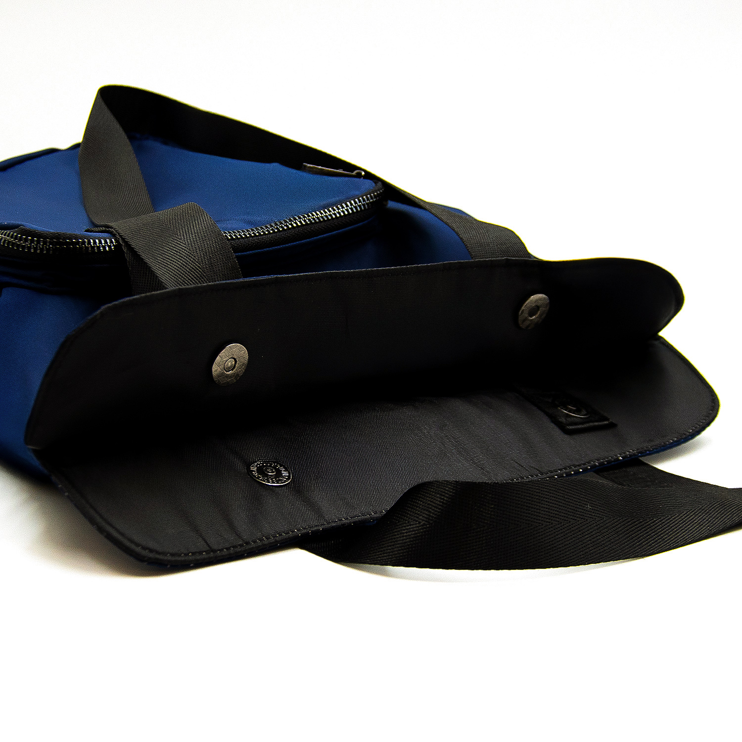 Шоппер Superbag Pocket, с внутренним креплением (карабин) и чехлом для мелочей (темно-синий с черным)-3