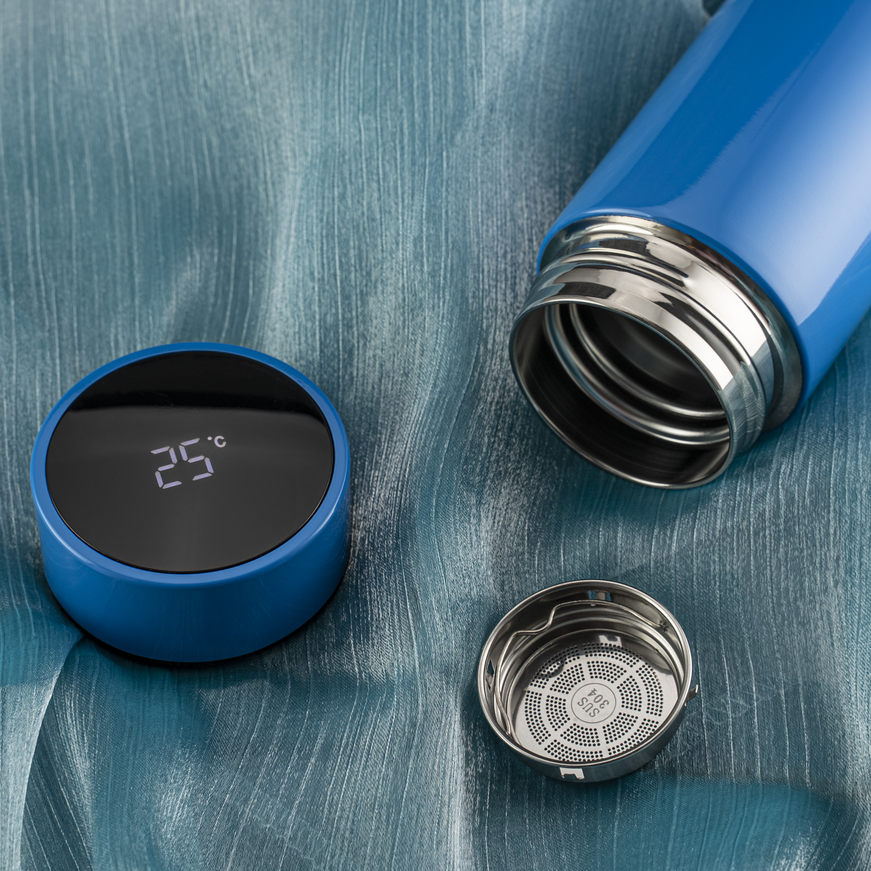 Термос Reactor с датчиком температуры (голубой)-4