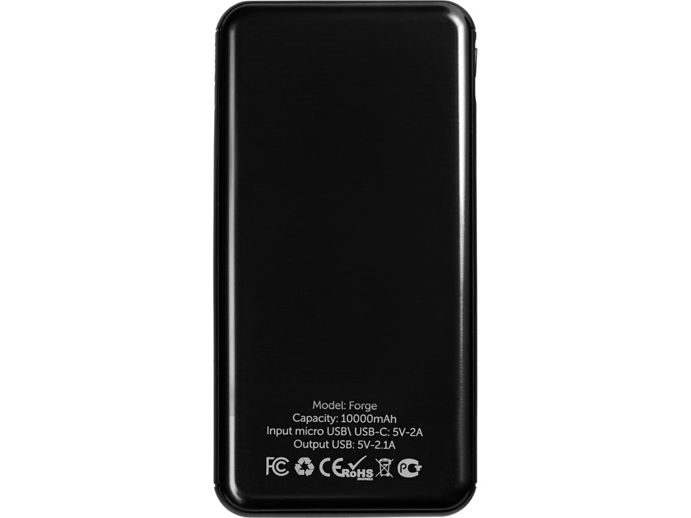 Внешний аккумулятор Forge v.2, металл, 10000mah, черный-2