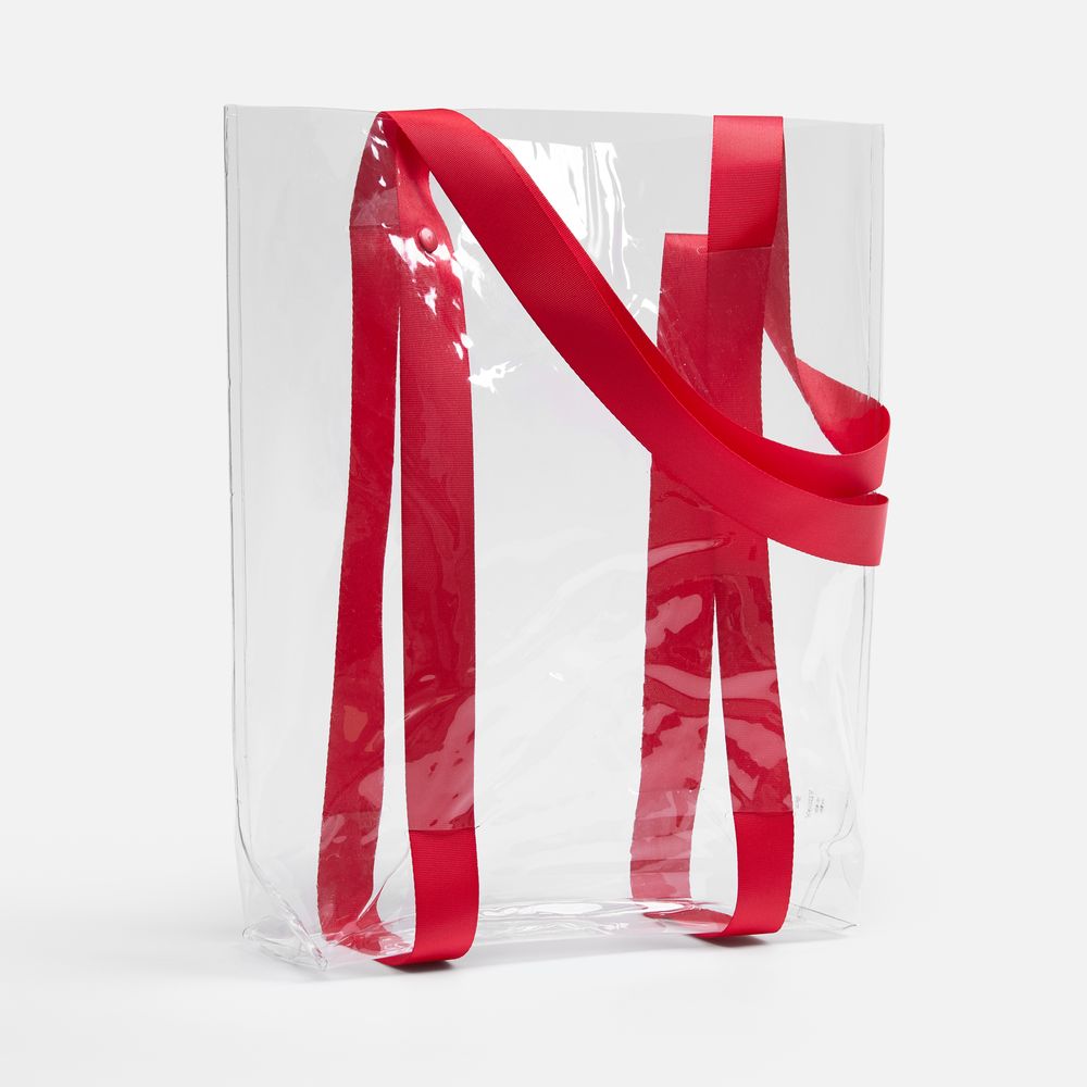 Шопер Clear Fest, ver.2, прозрачный с красными ручками-1