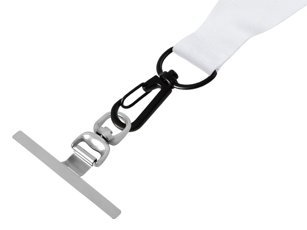 Ланъярд 2 см под сублимацию с трендовым карабином, замком обрыва и металлическим держателем для телефона, черный-3